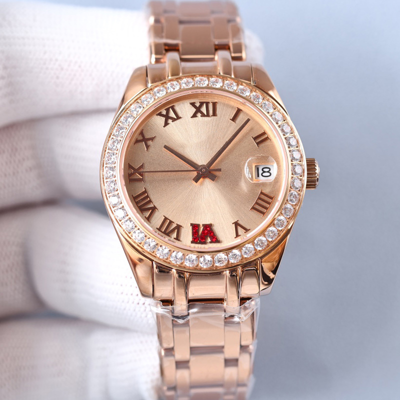 Watch Women Watch Red Diamond WristWatch Automatic Mechanical Stainless Steel Strap Gift Watches Design Montre de luxe 34mm, Color 1
Watch Women Watch Red Diamond WristWatch Automatic Mechanical Stainless Steel Strap Gift Watches Design Montre de luxe 34mm, Color 1