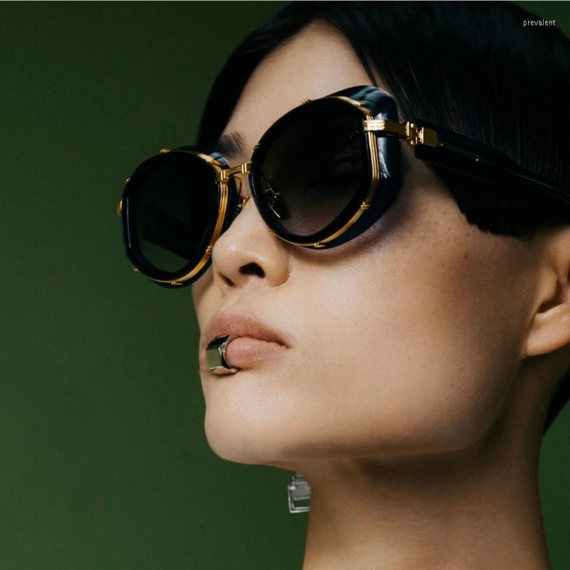 Sunglasses Gold Metal Frame Translucent Tinted Acetate Trim Oval Women Gradient Lens Fashion
Sunglasses Gold Metal Frame Translucent Tinted Acetate Trim Oval Women Gradient Lens Fashion