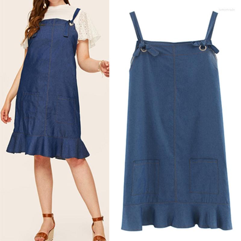 Casual Dresses Large Size 2022 Summer Denim Dress Women Loose Strap Sleeveless Pocket Solid Jeans Plus 4XL, Blue
Casual Dresses Large Size 2022 Summer Denim Dress Women Loose Strap Sleeveless Pocket Solid Jeans Plus 4XL, Blue