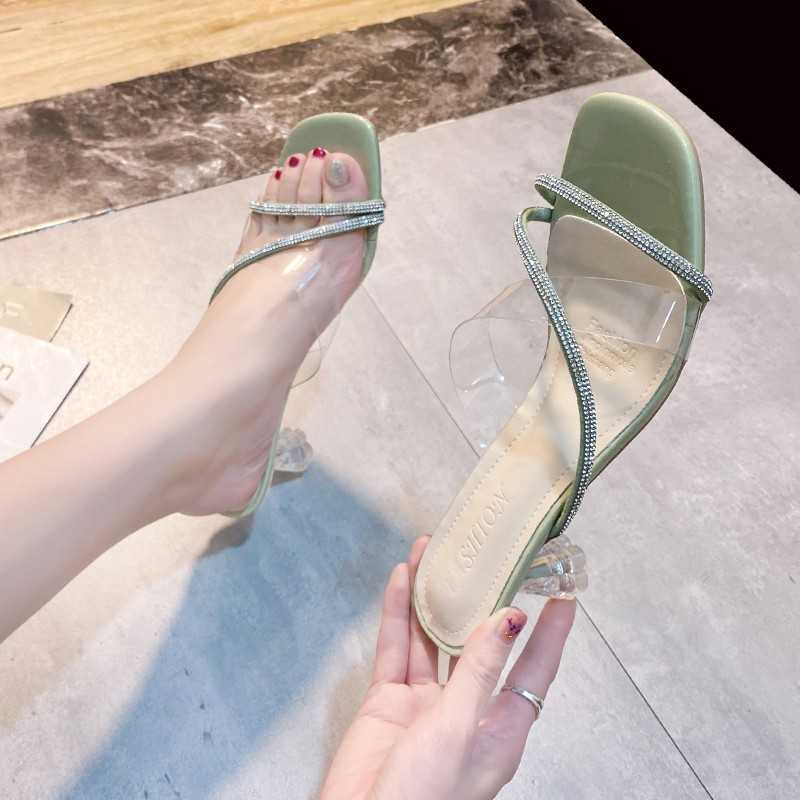 Slippers 2022 Women Sandals Shoes PVC Clear High Heels Pumps Ytmtloy Indoor Summer House Slippers Zapatillas Mujer Casa Sapatos Mulher J221102