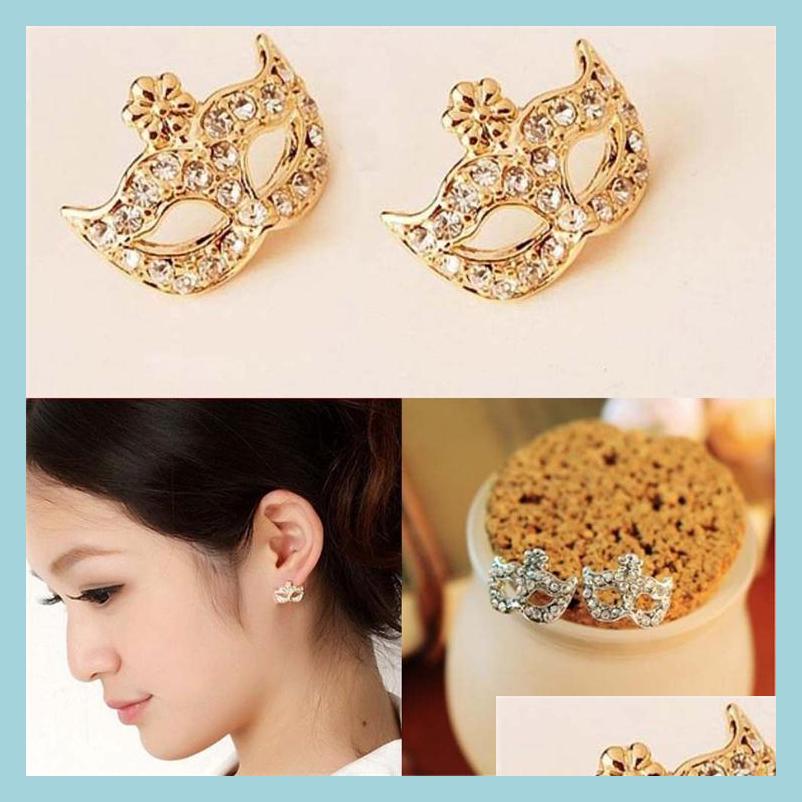 Stud Fashion Mask Ear Stud Zinc Alloy Crystal Earrings Brinco Earings Korean Lady Cute Masquerade Flower Earring Drop Delivery Jewelr Dheac
Stud Fashion Mask Ear Stud Zinc Alloy Crystal Earrings Brinco Earings Korean Lady Cute Masquerade Flower Earring Drop Delivery Jewelr Dheac