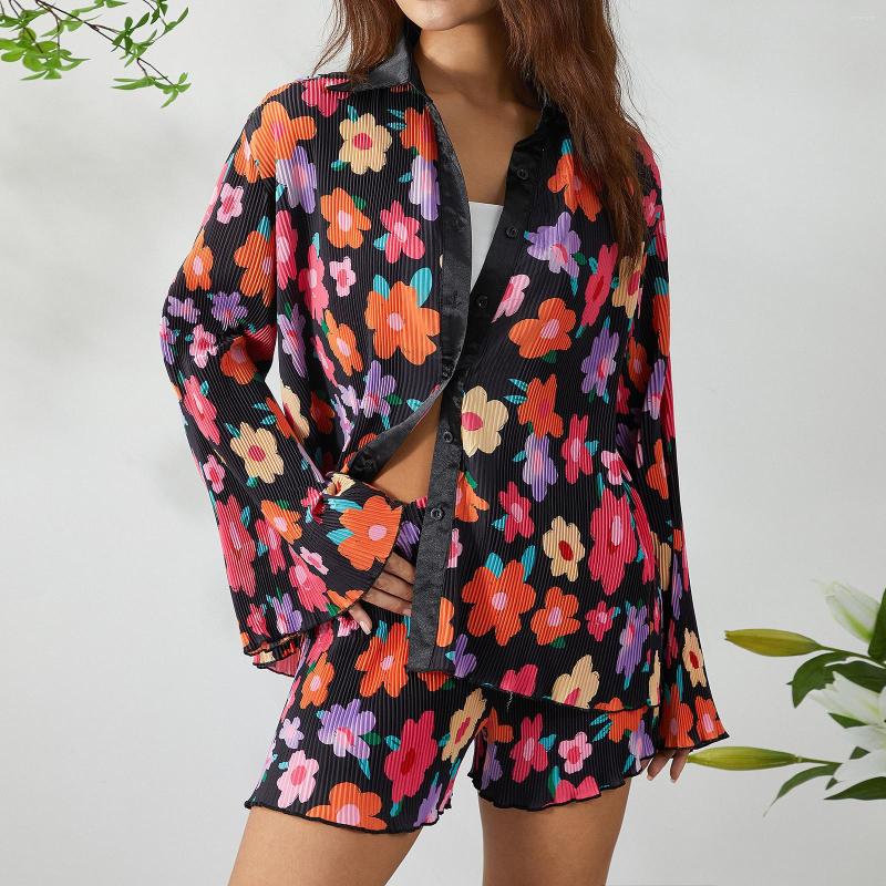 Women' Tracksuits Women Fashion Flower/ Irregular Printing Two-piece Clothes Set Long Sleeve Blouse Tops And Straight-leg Shorts Suit, Black
Women' Tracksuits Women Fashion Flower/ Irregular Printing Two-piece Clothes Set Long Sleeve Blouse Tops And Straight-leg Shorts Suit, Black