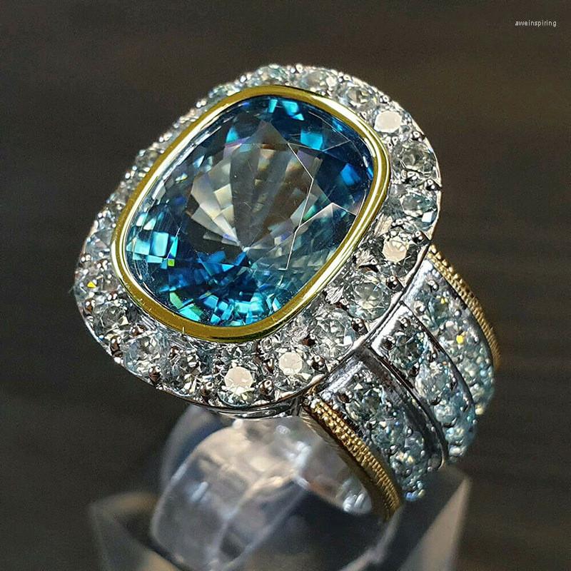 Wedding Rings VAGZEB Brilliant Sky Blue CZ Women Two Tone Bridal Evening Party Accessories Lady Ring Statement Jewelry Wholesale
Wedding Rings VAGZEB Brilliant Sky Blue CZ Women Two Tone Bridal Evening Party Accessories Lady Ring Statement Jewelry Wholesale