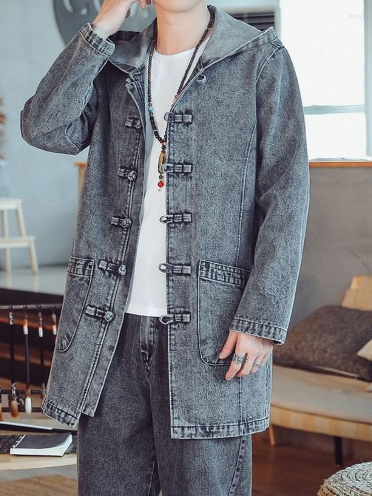 Men's Tracksuits Chinese Style Men Autumn Vintage Loose Denim Coat Two Pieces Single Breasted Hooded Jackets Pants Set Plus Size 4XL, Grey tops
Men's Tracksuits Chinese Style Men Autumn Vintage Loose Denim Coat Two Pieces Single Breasted Hooded Jackets Pants Set Plus Size 4XL, Grey tops