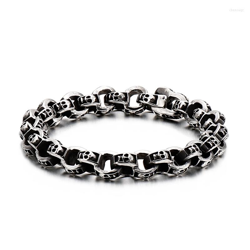 Link Bracelets HAOLYNJOY Punk 23cm Long Skull For Men Stainless Steel Multi Skeleton Charm Chain Brecelets Male Gothic Jewelry
Link Bracelets HAOLYNJOY Punk 23cm Long Skull For Men Stainless Steel Multi Skeleton Charm Chain Brecelets Male Gothic Jewelry