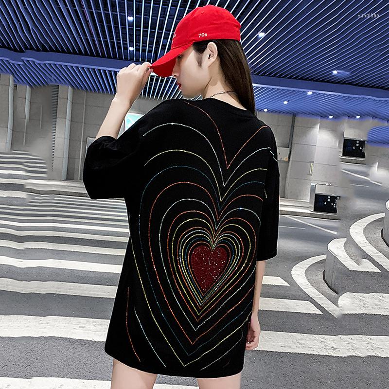 Women' T Shirts 45-150KG Black 2022 Summer Rhinestone Back Corrugated Heart Round Neck Short Sleeve T-shirt Women
Women' T Shirts 45-150KG Black 2022 Summer Rhinestone Back Corrugated Heart Round Neck Short Sleeve T-shirt Women