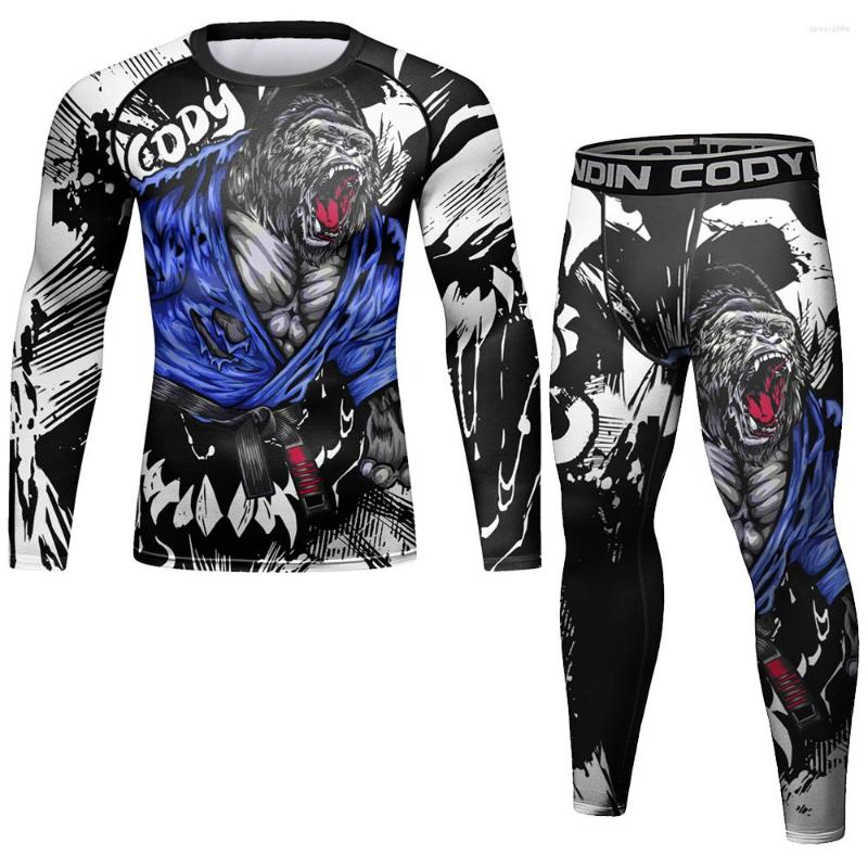 Men's Tracksuits Men MMA Compression Tracksuit Chimpanzees Sports Suit Jogging Running Set Rash Gard Gym Fitness Workout Tight Sets 2 Piece
Men's Tracksuits Men MMA Compression Tracksuit Chimpanzees Sports Suit Jogging Running Set Rash Gard Gym Fitness Workout Tight Sets 2 Piece