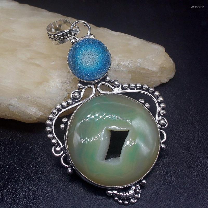 Pendant Necklaces Gemstonefactory Jewelry Big Promotion 925 Silver Natural Unique Hole Agate Druzy Women Ladies Gifts Necklace 0839
Pendant Necklaces Gemstonefactory Jewelry Big Promotion 925 Silver Natural Unique Hole Agate Druzy Women Ladies Gifts Necklace 0839