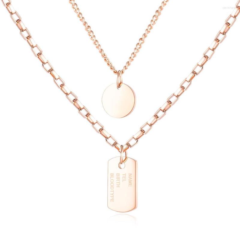 Pendant Necklaces Fashion Rose Gold Square Round Necklace Women Stainless Steel Double Chain Jewelry Accessories Gifts Regalos Para Mujer
Pendant Necklaces Fashion Rose Gold Square Round Necklace Women Stainless Steel Double Chain Jewelry Accessories Gifts Regalos Para Mujer