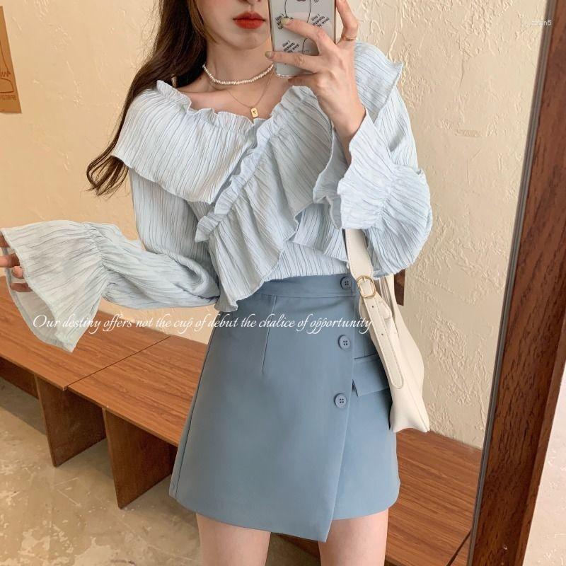 Women' Blouses Women Blouse 2022 Top Women' V-neck Long-Sleeved Summer Shirt Blusas Mujer De Moda, Blue
Women' Blouses Women Blouse 2022 Top Women' V-neck Long-Sleeved Summer Shirt Blusas Mujer De Moda, Blue