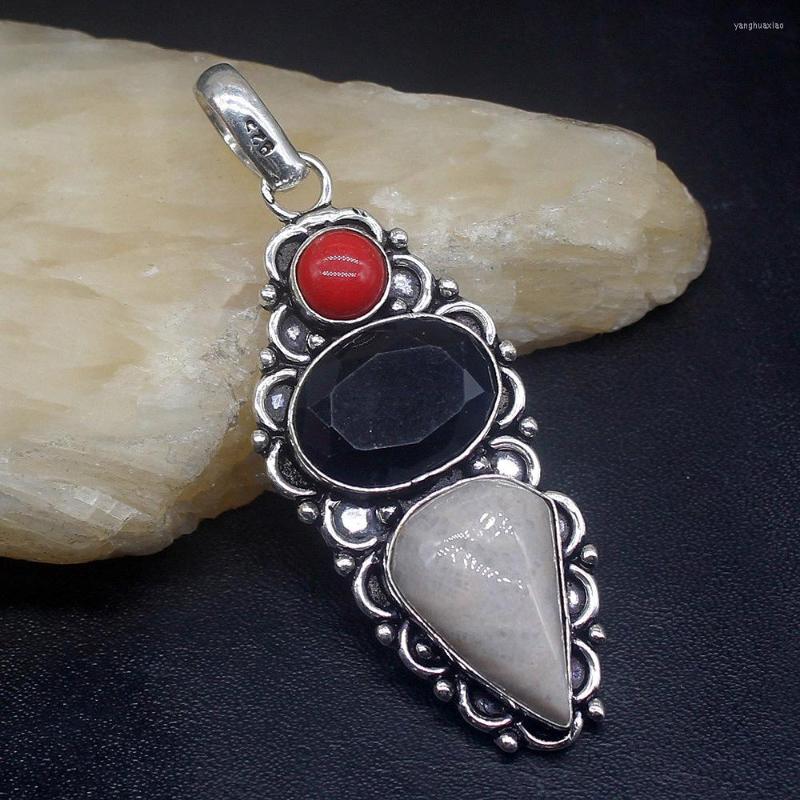 Pendant Necklaces Gemstonefactory Jewelry Big Promotion 925 Silver Ocean Jasper Red Coral Onyx Women Ladies Gifts Necklace 0829
Pendant Necklaces Gemstonefactory Jewelry Big Promotion 925 Silver Ocean Jasper Red Coral Onyx Women Ladies Gifts Necklace 0829