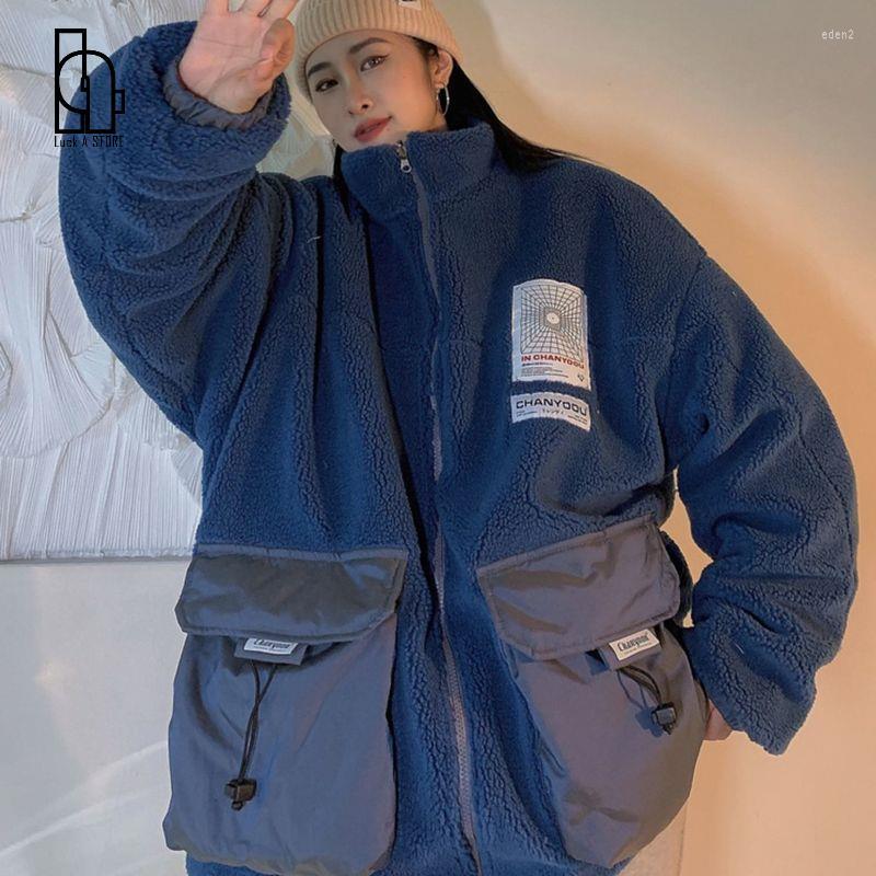 Women' Fur Luck A 2022 Solid Padded Reversible Wool Jacket Women Harajuku Winter Oversized Lady Casual Lambswool Unisex Faux Coat, Blue
Women' Fur Luck A 2022 Solid Padded Reversible Wool Jacket Women Harajuku Winter Oversized Lady Casual Lambswool Unisex Faux Coat, Blue