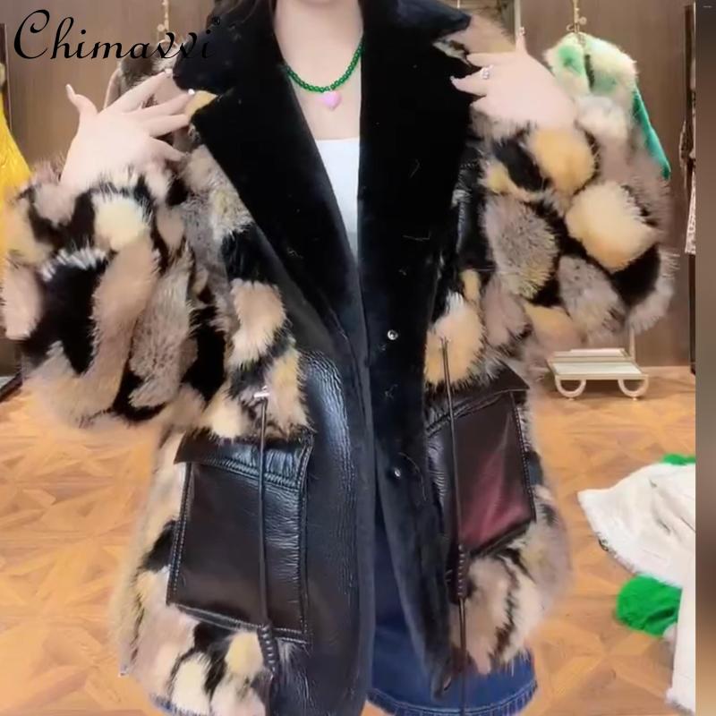 Women's Fur Long Sleeve Women's Toka Double Face Wool Leather Warm Coat Winter Heavy Sequins Casual Loose Streetwear Jacket, Picture color
Women's Fur Long Sleeve Women's Toka Double Face Wool Leather Warm Coat Winter Heavy Sequins Casual Loose Streetwear Jacket, Picture color