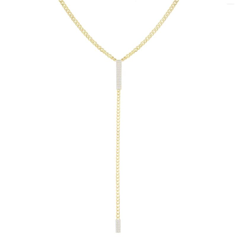 Chains Y Lariat Long Necklace For Women Geometric CZ Bar Charm 3MM Cuban Link Chain Gold Color Fashion Jewelry
Chains Y Lariat Long Necklace For Women Geometric CZ Bar Charm 3MM Cuban Link Chain Gold Color Fashion Jewelry