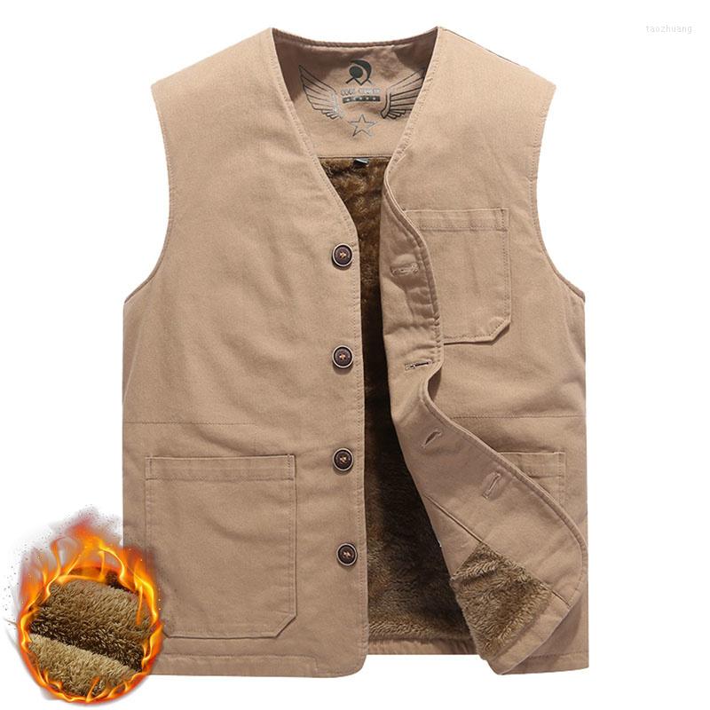 Men's Vests Mens Cotton Multi Pockets Vest Winter Fleece Thicken Warm V-Neck Waistcoat Pography Fishing Sleeveless Jacket Large Size 4XL, Black
Men's Vests Mens Cotton Multi Pockets Vest Winter Fleece Thicken Warm V-Neck Waistcoat Pography Fishing Sleeveless Jacket Large Size 4XL, Black