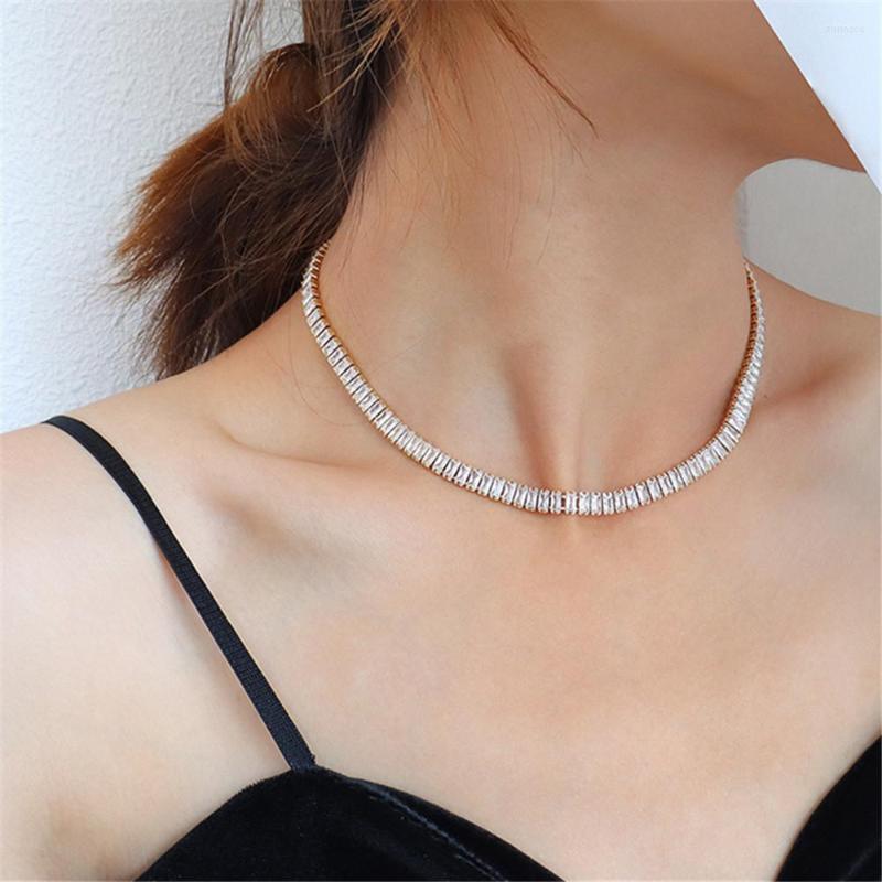 Choker Necklace Women Fashion Single Row Covered In Zircon Link Chain Alternative Ladder Square Stainless Steel Charm Jewelry YS358
Choker Necklace Women Fashion Single Row Covered In Zircon Link Chain Alternative Ladder Square Stainless Steel Charm Jewelry YS358