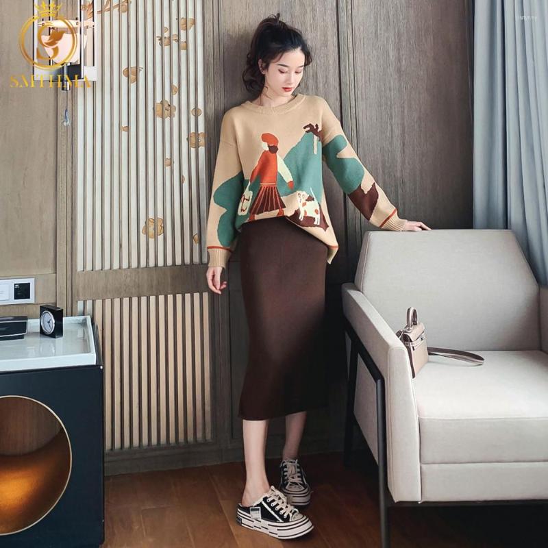Work Dresses SMTHMA 2 Piece Set Women Winter Korean Style Knitted Cartoon Girl Sweater High Waist Skirt Suit Ladies Sets 2022
Work Dresses SMTHMA 2 Piece Set Women Winter Korean Style Knitted Cartoon Girl Sweater High Waist Skirt Suit Ladies Sets 2022