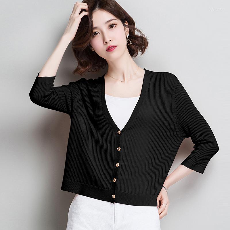 Women's Knits Summer Ladies Solid Color Linen Knit Cardigan Elegant Female Casual V-neck Slim Knitwear, Black
Women's Knits Summer Ladies Solid Color Linen Knit Cardigan Elegant Female Casual V-neck Slim Knitwear, Black