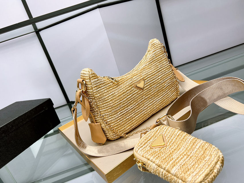 Designer shoulder bag 3 piece handbag nylon crossbody Edition metal triangular logo Handbags Hobo bag with box, Gold
Designer shoulder bag 3 piece handbag nylon crossbody Edition metal triangular logo Handbags Hobo bag with box, Gold