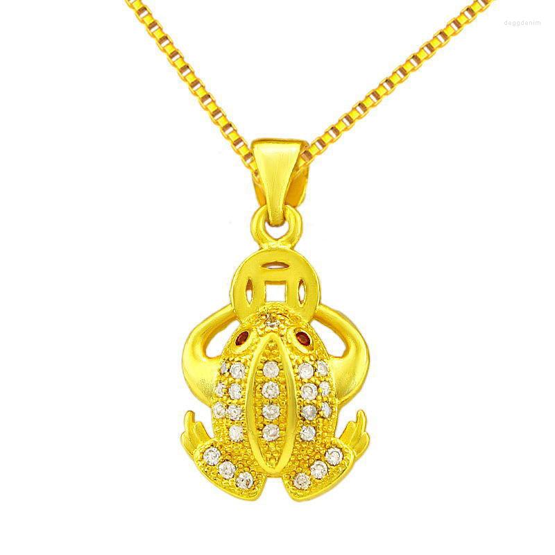 Pendant Necklaces Zircon Frog Gold Color Charm Statement & Pendants Animal Jewelry For Women Fashion Boho Necklace