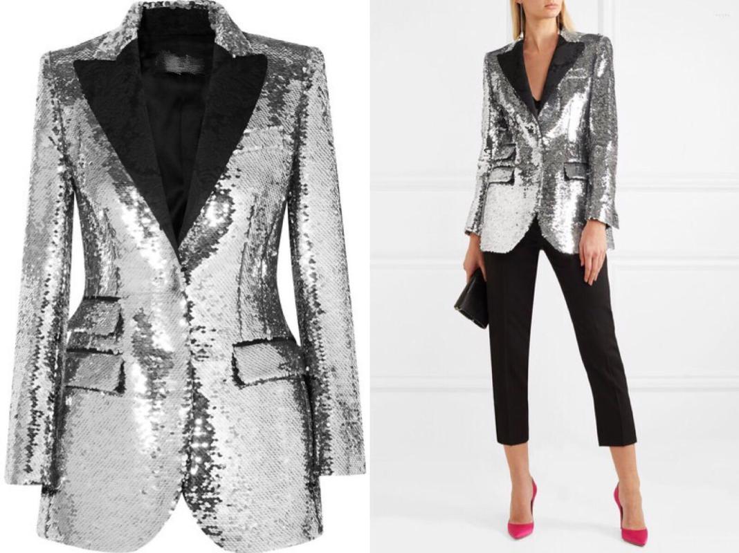 Women' Jackets ZLY Spring And Summer Women Fashion Sequins Long Suit Jacket Slim Night Club Coats, Silver
Women' Jackets ZLY Spring And Summer Women Fashion Sequins Long Suit Jacket Slim Night Club Coats, Silver