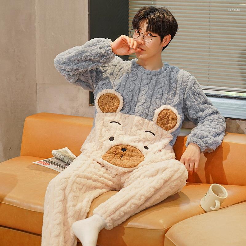 Men's Sleepwear Funny Bear Cartoon Coral Fleece Pajamas For Men 2022 Winter Pijamas Warm Homewear Thick Flannel Pyjamas Plus Size Mens, M7909
Men's Sleepwear Funny Bear Cartoon Coral Fleece Pajamas For Men 2022 Winter Pijamas Warm Homewear Thick Flannel Pyjamas Plus Size Mens, M7909