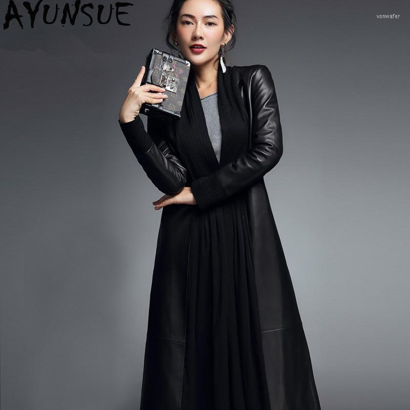 Women's Leather AYUNSUE 2022 Real Jacket Spring Autumn Women Genuine Sheepskin Coat Female Streetwear Long Windbreaker XS16D78-08, Black
Women's Leather AYUNSUE 2022 Real Jacket Spring Autumn Women Genuine Sheepskin Coat Female Streetwear Long Windbreaker XS16D78-08, Black