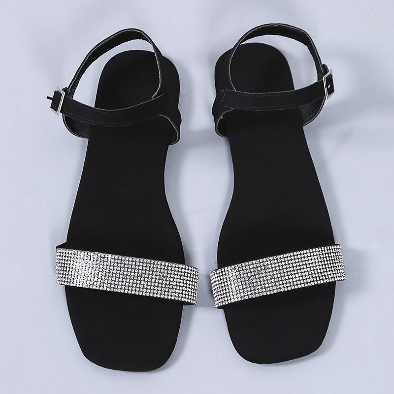Sandals Women Summer 2022 Fashion Rhinestone Flat Shoes All-match Comfortable Buckle Black Women's Large Size
Sandals Women Summer 2022 Fashion Rhinestone Flat Shoes All-match Comfortable Buckle Black Women's Large Size