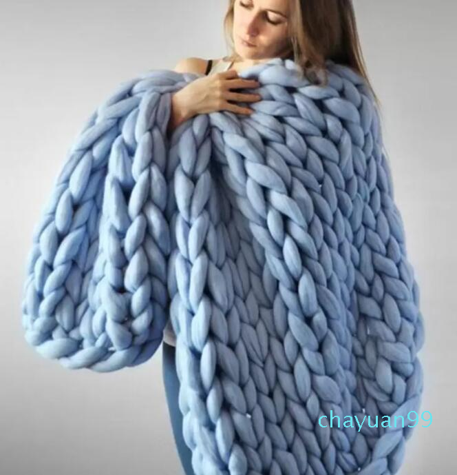 Wool Knitted Blanket Winter Thick Yarn Bulky Knitting Blankets Handmade Large Big Sofa Bed Blanket 120150cm
Wool Knitted Blanket Winter Thick Yarn Bulky Knitting Blankets Handmade Large Big Sofa Bed Blanket 120150cm
