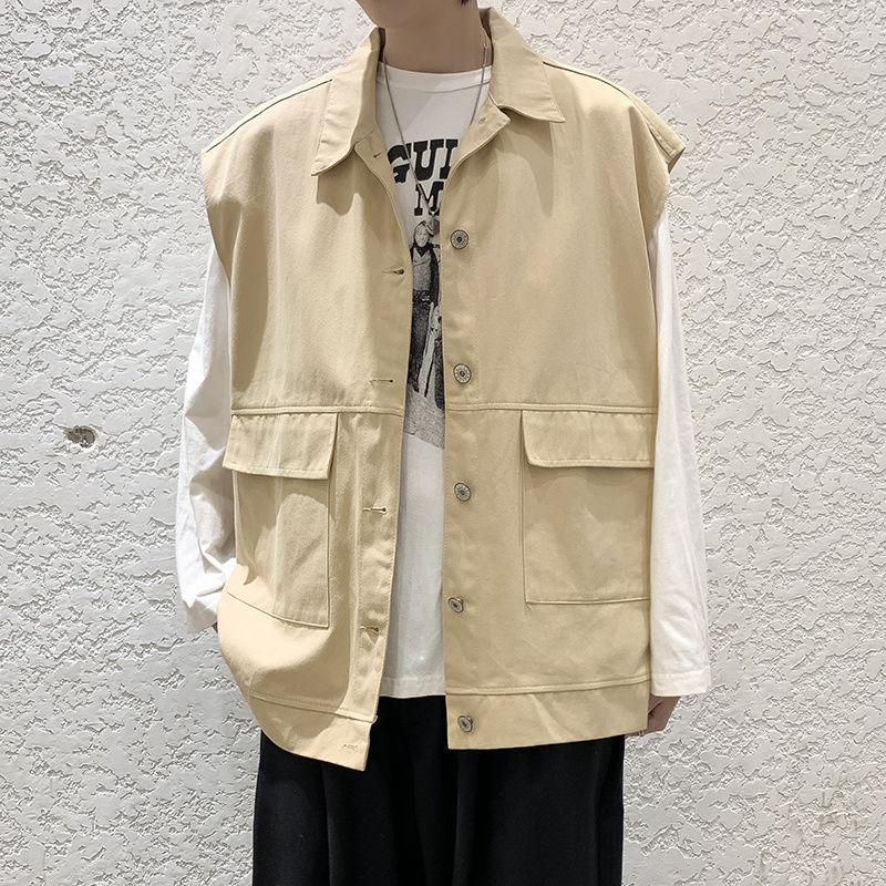 Men's Vests Men's Sleeveless Khaki Jacket Vest Coat Spring Summer Style Trend Versatile Loose Top Fashion Streets College Pure Color, Black
Men's Vests Men's Sleeveless Khaki Jacket Vest Coat Spring Summer Style Trend Versatile Loose Top Fashion Streets College Pure Color, Black