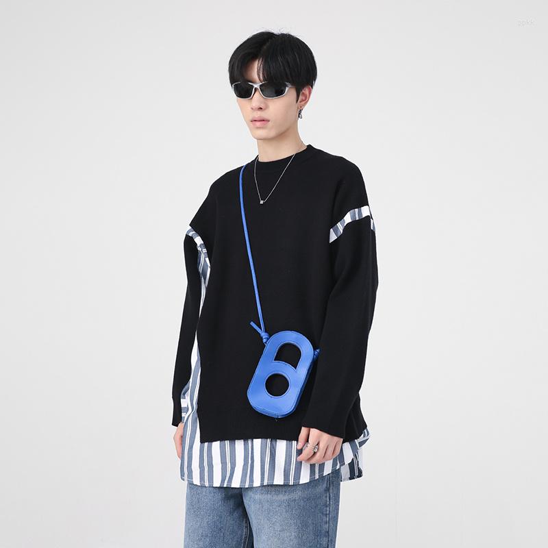 Men's Sweaters Autumn Men's Sweater Winter Korean Fashion Loose Stripe Splicing 2023 Round Neck Long Sleeve Male Pullover 2A6987, Black
Men's Sweaters Autumn Men's Sweater Winter Korean Fashion Loose Stripe Splicing 2023 Round Neck Long Sleeve Male Pullover 2A6987, Black