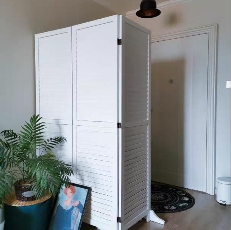 Simple Screens Shelter French Rural Solid Wood Shutter Folding Mobile Screen Li…