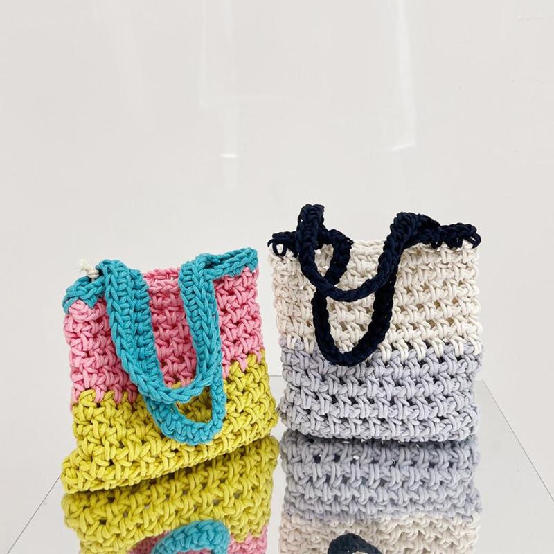 Evening Bags Handmade Color Rope Woven Bag Tote Hollow Crochet Women Handbags Small Knitting Shoulder For 2022 Shopper Purses Chic, Pink yellow
Evening Bags Handmade Color Rope Woven Bag Tote Hollow Crochet Women Handbags Small Knitting Shoulder For 2022 Shopper Purses Chic, Pink yellow