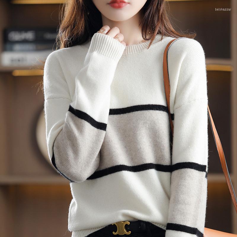 Women' Sweaters 2022 Autumn Winter Wool Sweater Women' Long-sleeve Striped Loose Large Size Ladies Round Neck Cashmere Knitted, Creamy white
Women' Sweaters 2022 Autumn Winter Wool Sweater Women' Long-sleeve Striped Loose Large Size Ladies Round Neck Cashmere Knitted, Creamy white