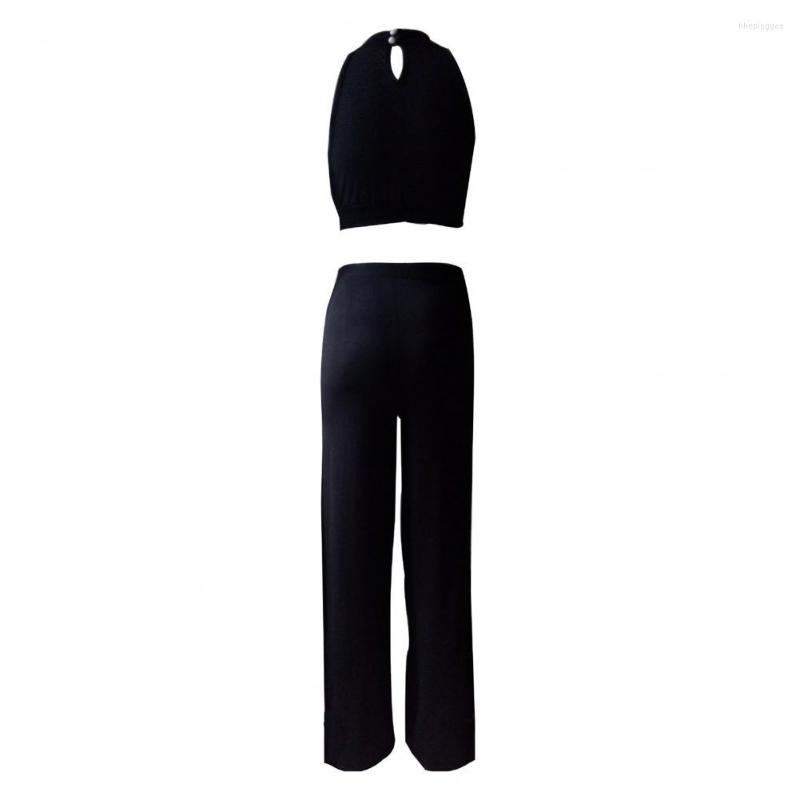 Women' Two Piece Pants 2Pcs/Set Sleeveless O-Neck Backless Elastic Waistband High Waist Top Set Sexy Front Bandage Hollow Vest Side Split, Black
Women' Two Piece Pants 2Pcs/Set Sleeveless O-Neck Backless Elastic Waistband High Waist Top Set Sexy Front Bandage Hollow Vest Side Split, Black