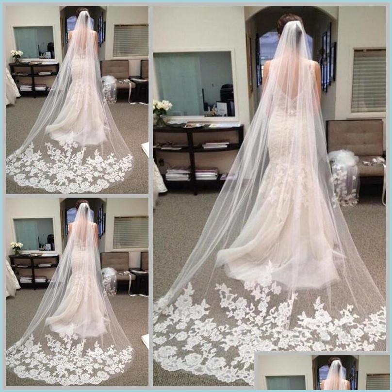 Bridal Veils Bridal Wedding Veil With Appliques Edge Tle Long Cathedral Comb Veu De Noiva Drop Delivery Party Events Accessories Dhaau, Ivory
Bridal Veils Bridal Wedding Veil With Appliques Edge Tle Long Cathedral Comb Veu De Noiva Drop Delivery Party Events Accessories Dhaau, Ivory