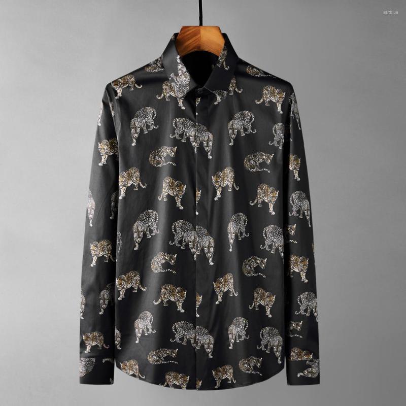 Men's Casual Shirts Luxury Cheetah Print Men Slim Fit Long Sleeve Business Dress Fashion Stretch Cotton Social Party Tuxedo Blouse 4XL, Black
Men's Casual Shirts Luxury Cheetah Print Men Slim Fit Long Sleeve Business Dress Fashion Stretch Cotton Social Party Tuxedo Blouse 4XL, Black