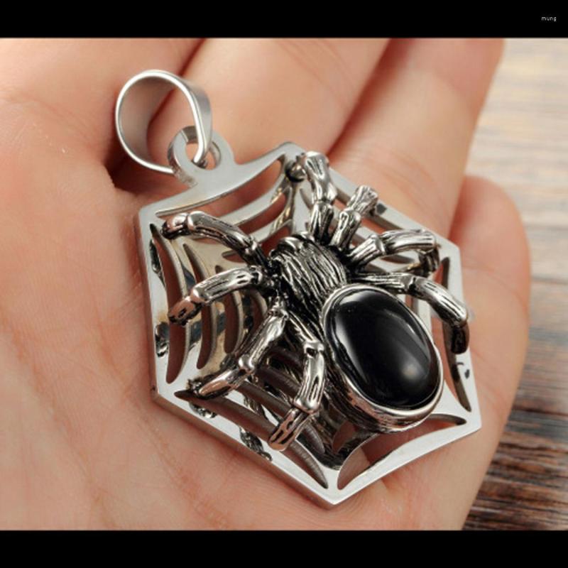 Pendant Necklaces Arrival Mens Punk Vintage Retro Black Spider Stainless Steel Necklace Gothic Red Stone Male Biker Goth Jewelry
Pendant Necklaces Arrival Mens Punk Vintage Retro Black Spider Stainless Steel Necklace Gothic Red Stone Male Biker Goth Jewelry