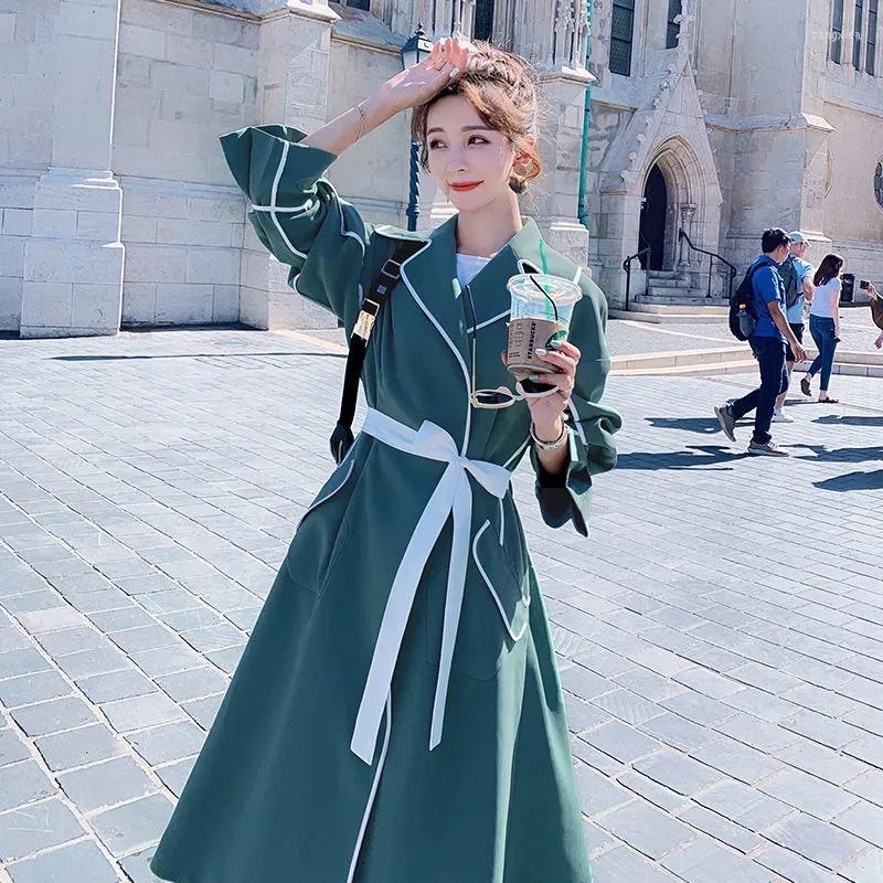 Women's Trench Coats Windbreaker Women Long Coat 2022 Spring Autumn Korean Loose 4XL Jacket With Belt, Green
Women's Trench Coats Windbreaker Women Long Coat 2022 Spring Autumn Korean Loose 4XL Jacket With Belt, Green