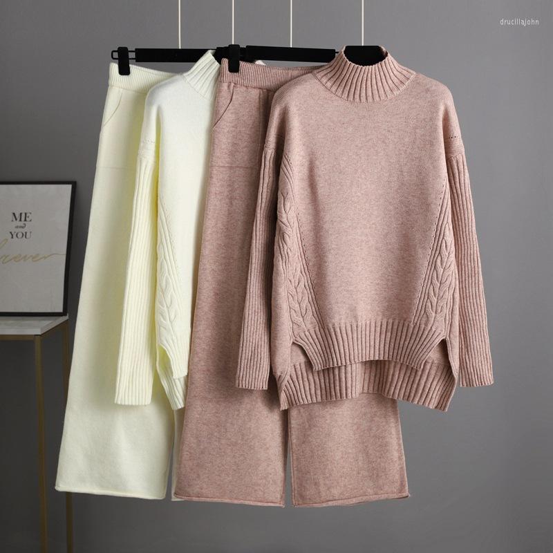 Women's Two Piece Pants Casual Knit Suit Female Set Fashion Loose Twist Half Turtleneck Pullover Sweater Wide Leg Winter Outfit, Gray
Women's Two Piece Pants Casual Knit Suit Female Set Fashion Loose Twist Half Turtleneck Pullover Sweater Wide Leg Winter Outfit, Gray