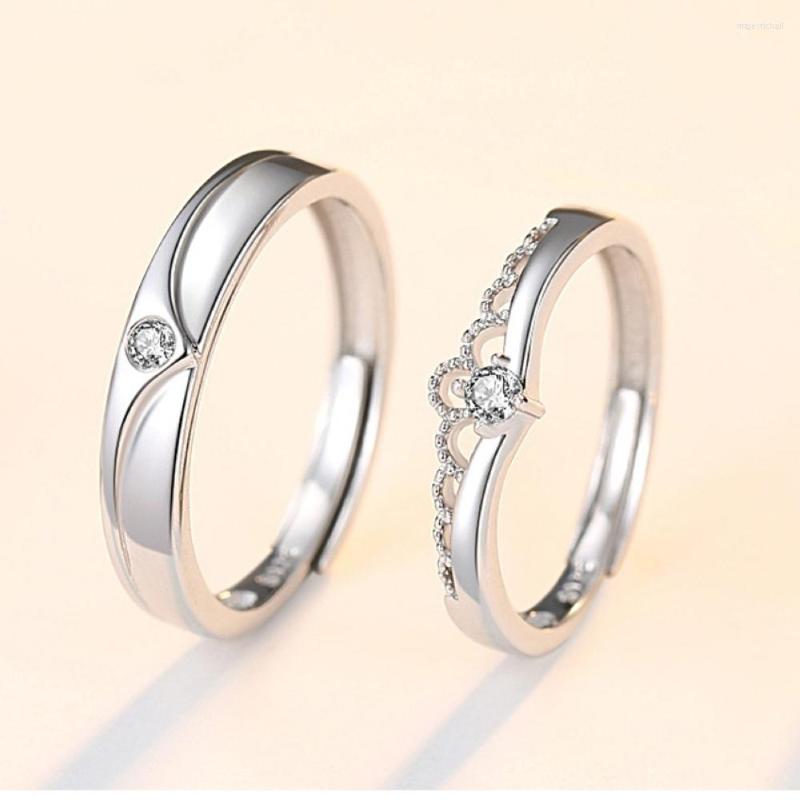 Wedding Rings 1 Pair Princess And Prince Couple Ring Copper Plated Platinum Adjustable Overlap Finger Jewelry Valentine's Day Gift
Wedding Rings 1 Pair Princess And Prince Couple Ring Copper Plated Platinum Adjustable Overlap Finger Jewelry Valentine's Day Gift