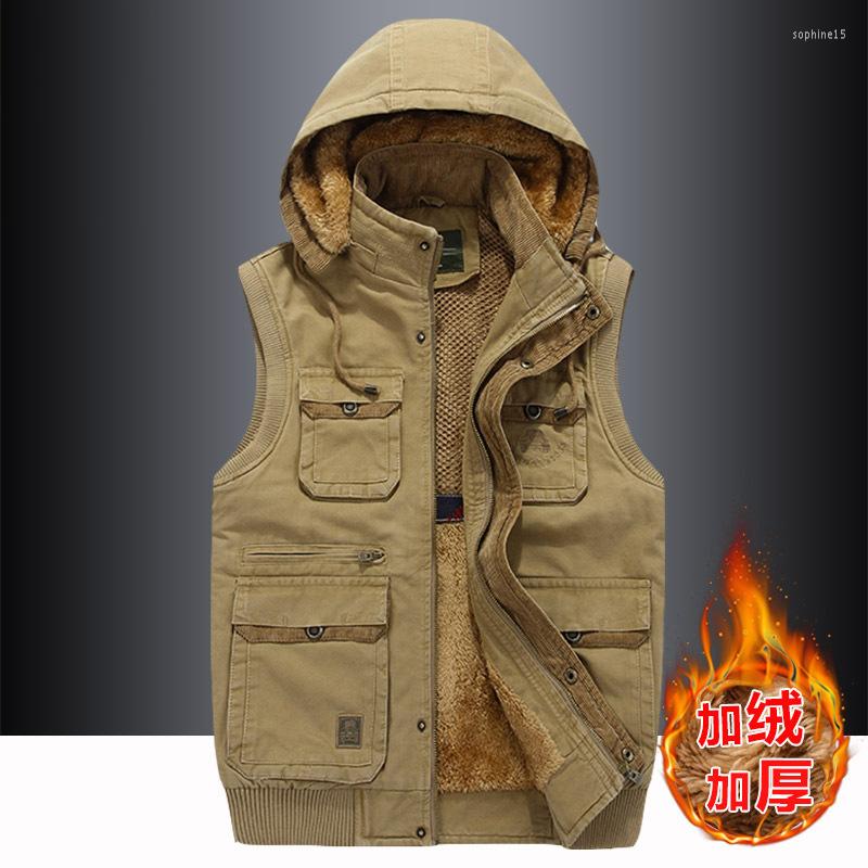Men's Vests Autumn And Winter Men's Vest Plush Thickened Warm Overalls Hooded, Army green
Men's Vests Autumn And Winter Men's Vest Plush Thickened Warm Overalls Hooded, Army green
