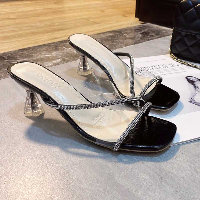 Slippers 2022 Women Sandals Shoes PVC Clear High Heels Pumps Ytmtloy Indoor Summer House Slippers Zapatillas Mujer Casa Sapatos Mulher J221102