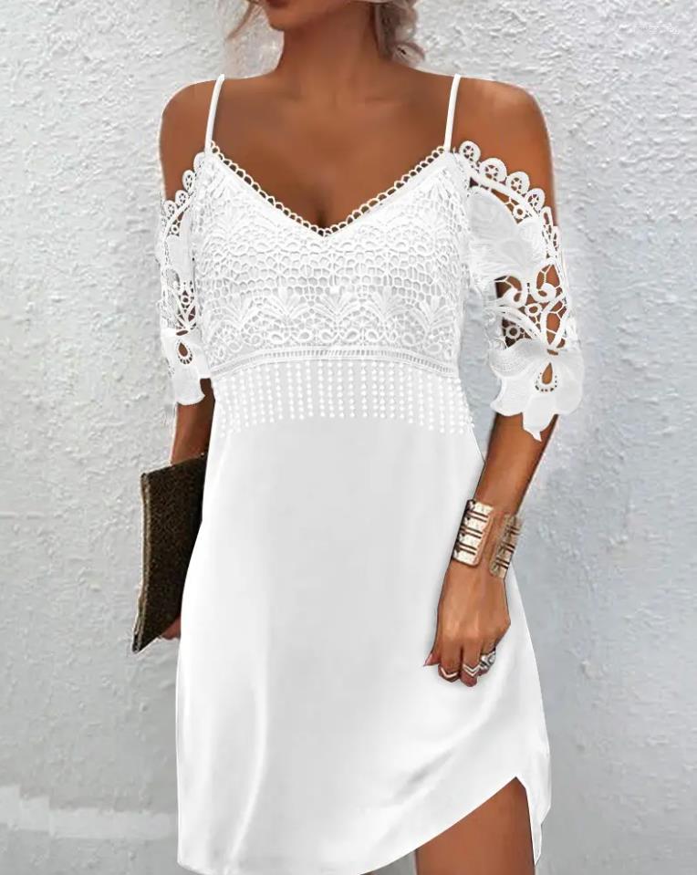 Party Dresses Summer For Women 2022 Fashion Contrast Lace Cold Shoulder Casual Plain Mini Half Sleeve Daily Vacation Dress
Party Dresses Summer For Women 2022 Fashion Contrast Lace Cold Shoulder Casual Plain Mini Half Sleeve Daily Vacation Dress