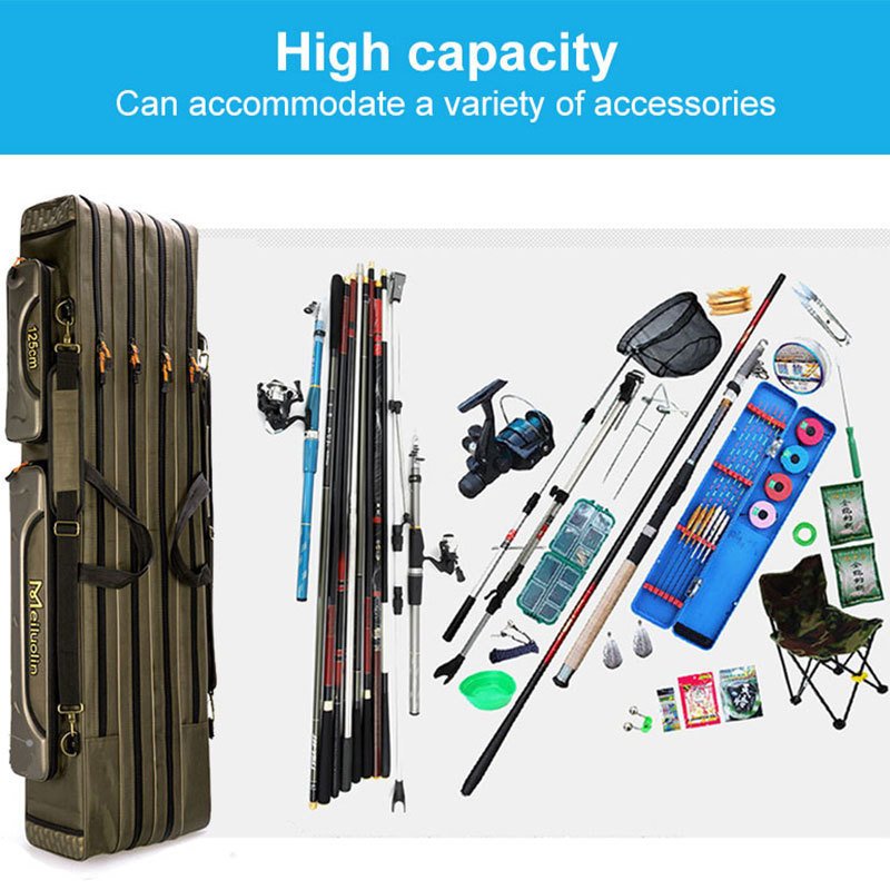 Fishing Accessories 234 Layer 8090100120125CM Bag Multifunctional Shell Rod Reel Lure Bags Large Capacity Case For Rods Gear 221107