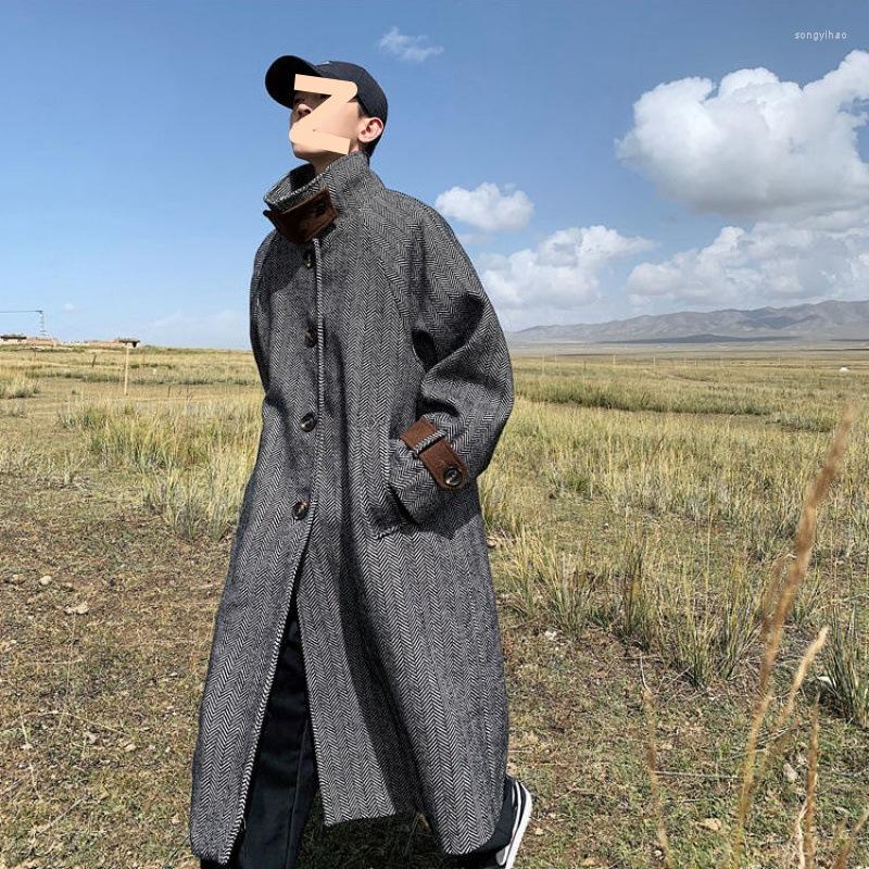 Men' Jackets Autumn Winter Long Man Oversized Cool Windbreak Loose Korea Fashion Warm Herringbone Woolen Trench Coat Men, Gray
Men' Jackets Autumn Winter Long Man Oversized Cool Windbreak Loose Korea Fashion Warm Herringbone Woolen Trench Coat Men, Gray