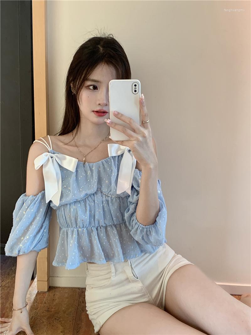 Women's Blouses 2022 Summer French Sweet And Very Fairy V-neck Design Off-shoulder Chiffon Shirt Sling Bow Blouse Female, Beige
Women's Blouses 2022 Summer French Sweet And Very Fairy V-neck Design Off-shoulder Chiffon Shirt Sling Bow Blouse Female, Beige
