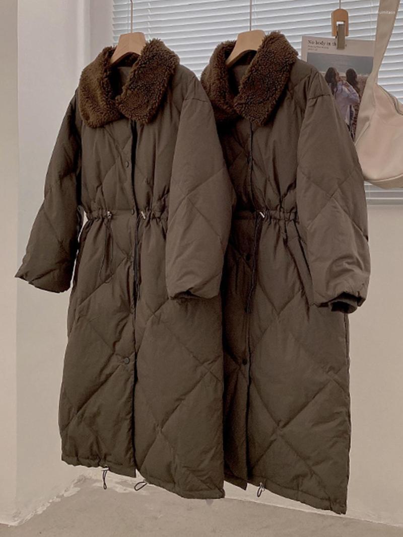 Women's Down Retro Chic Winter Cotton Long Coat Parkas Women Causal Solid Color Turndown Collar Adjustable Lumbar Coton Padded Jacket Female, Brown coffee
Women's Down Retro Chic Winter Cotton Long Coat Parkas Women Causal Solid Color Turndown Collar Adjustable Lumbar Coton Padded Jacket Female, Brown coffee