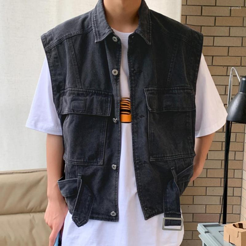 Men' Vests Stylish Men Cargo Vest Turndown Collar Dressing Washable Lapel Single Breasted, Black
Men' Vests Stylish Men Cargo Vest Turndown Collar Dressing Washable Lapel Single Breasted, Black