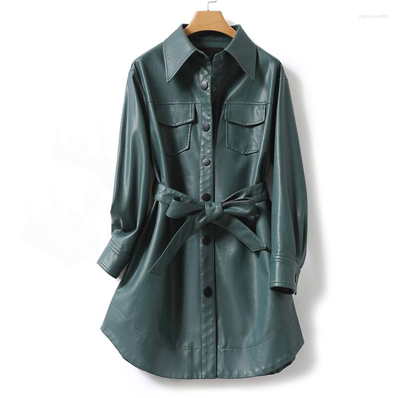 Women's Leather Autumn Winter Women Faux PU Jacket Turn Down Collar Single Breasted With Belt Female Overcoat Solid Simple Slim Coat, Black
Women's Leather Autumn Winter Women Faux PU Jacket Turn Down Collar Single Breasted With Belt Female Overcoat Solid Simple Slim Coat, Black